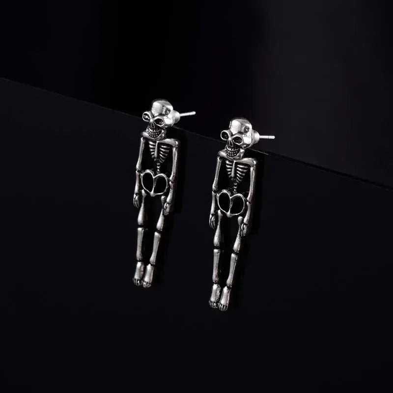 Pendientes Colgantes Esqueleto plata