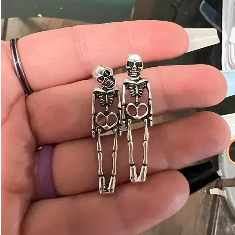 Pendientes Colgantes Esqueleto plata