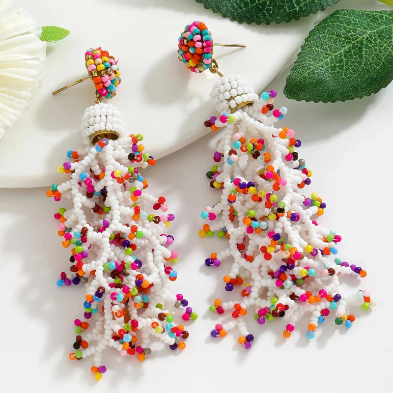 Pendientes Colgantes Estilo Bohemio Coral