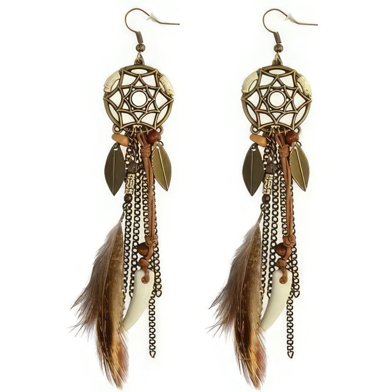Pendientes Estilo Bohemio Pluma 