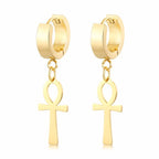 Pendientes Colgantes Estilo Egipcio Cruz de Ankh oro