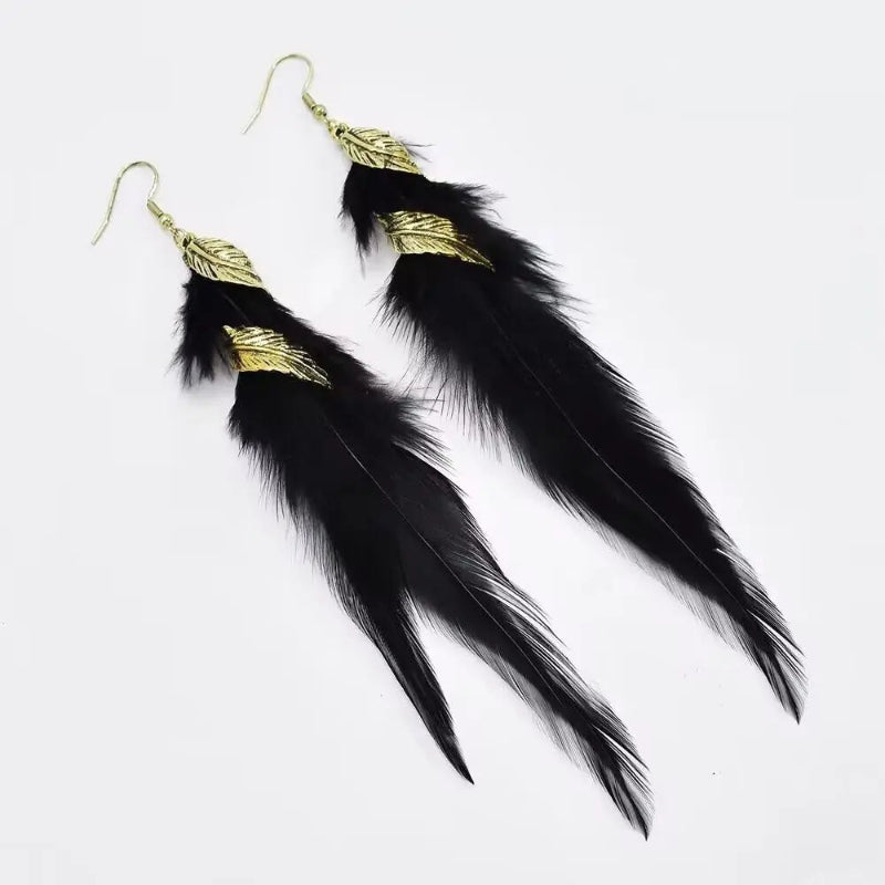 Pendientes Colgantes con Estilo y Plumas 3