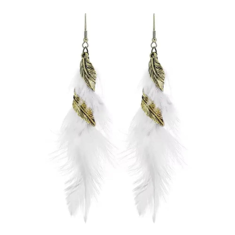 Pendientes Colgantes con Estilo y Plumas 2