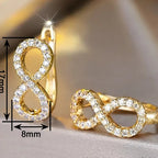 Sparkling infinity symbol drop earrings