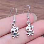 Pendientes colgantes de calavera con lazo pirata