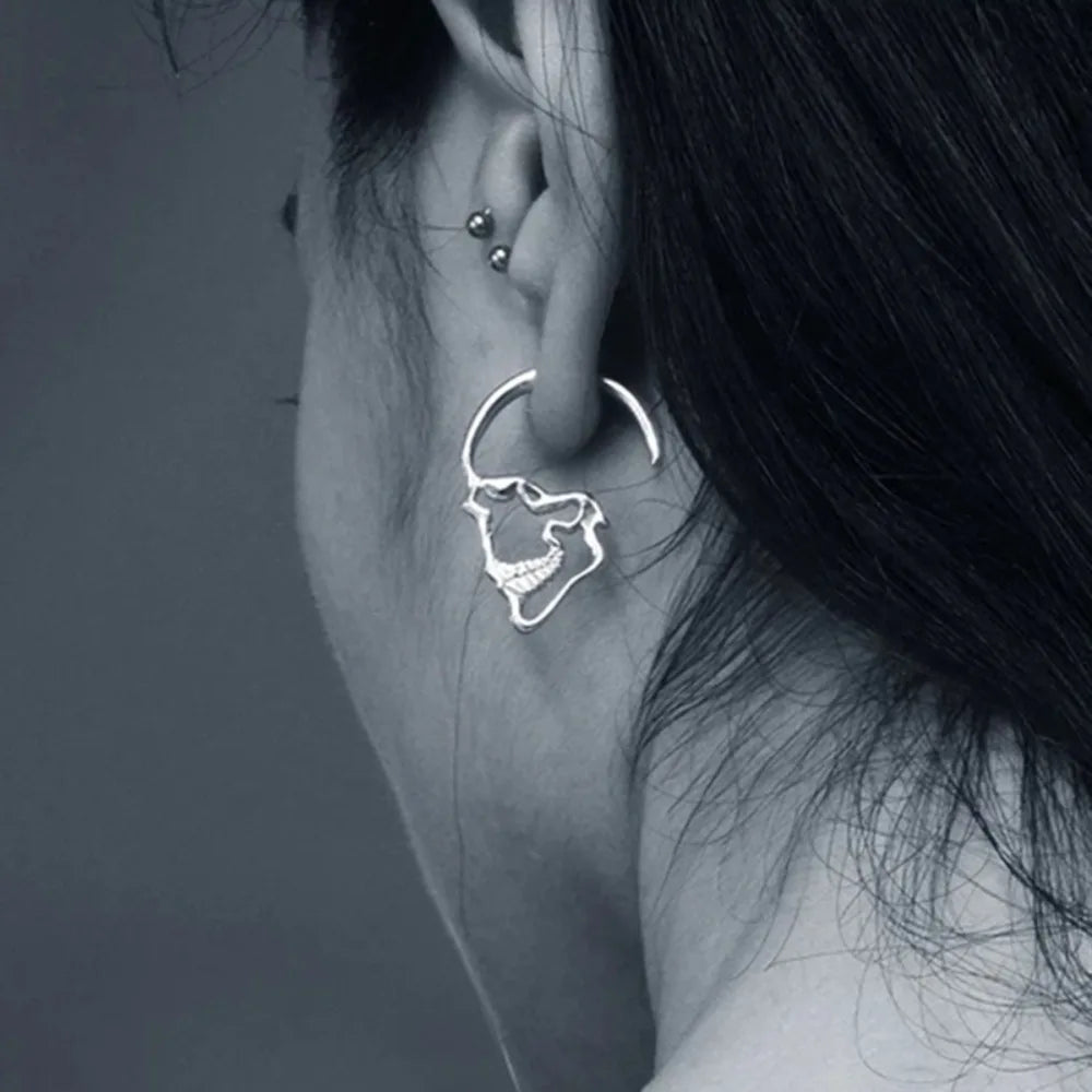 Pendientes Colgantes de Calavera para Hombre o Mujer plata