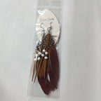 Pendientes de plumas estilo Apaches marrón 