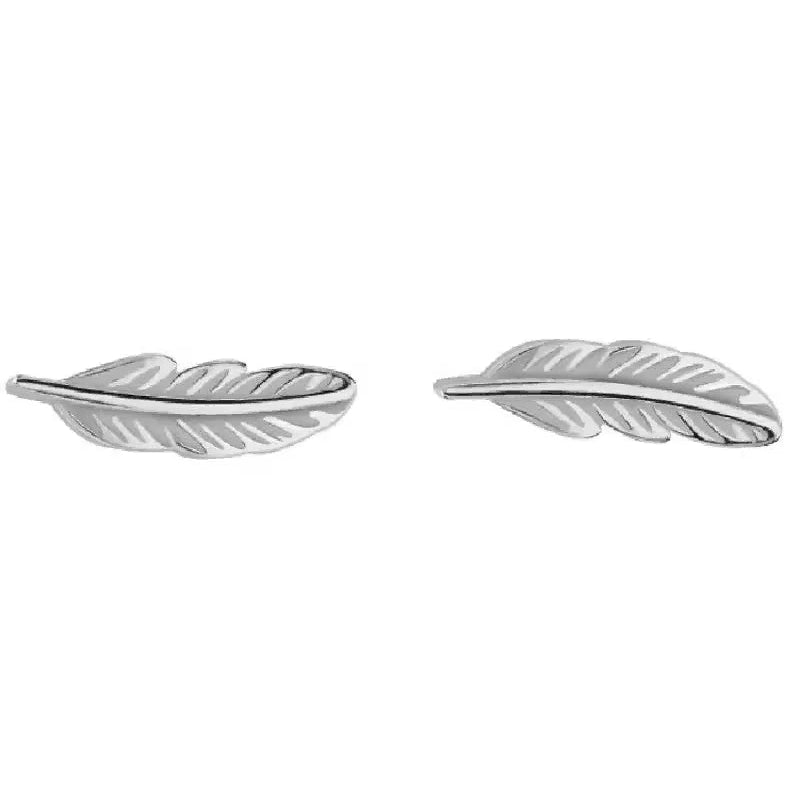 Pendientes de botón pluma
