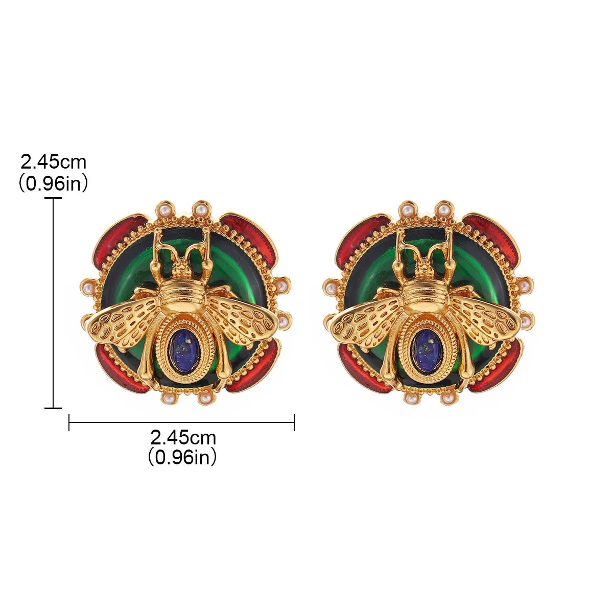 Pendientes redondos abeja