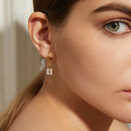 Pendientes de aro llave y candado con strass