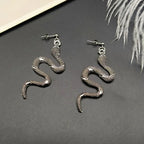 Pendientes de Serpiente Reptil plata
