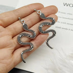 Pendientes de Serpiente Reptil plata