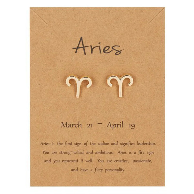 Pendientes Signo del Zodiaco 12 Constelaciones aries