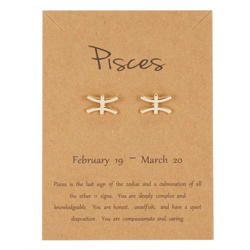 Pendientes Signo del Zodiaco 12 Constelaciones piscis