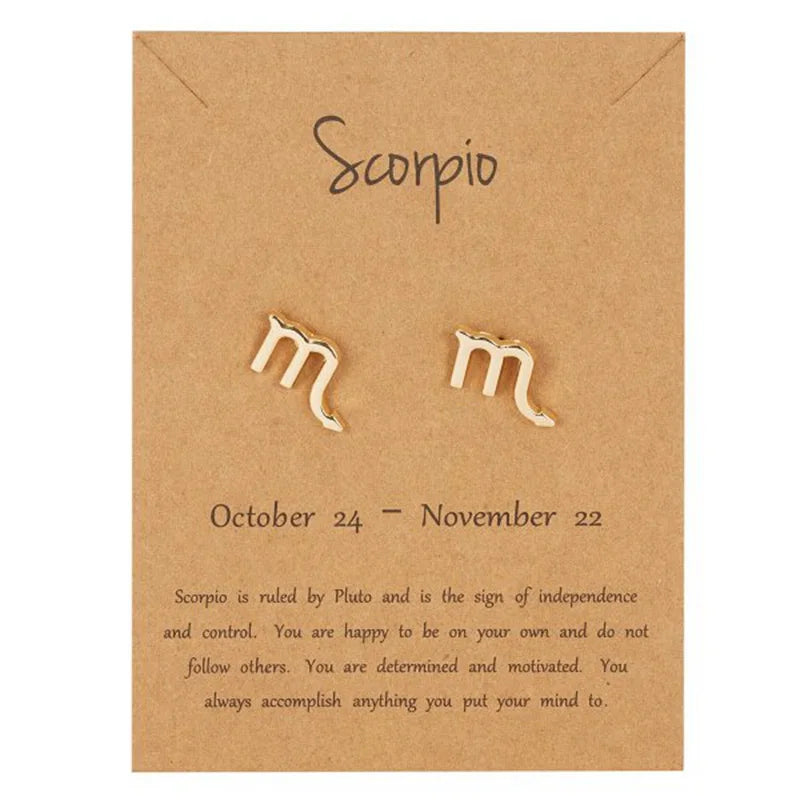 Pendientes Signo del Zodiaco 12 Constelaciones escorpio
