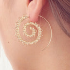 Pendientes de Aro Espiral para Mujer plata