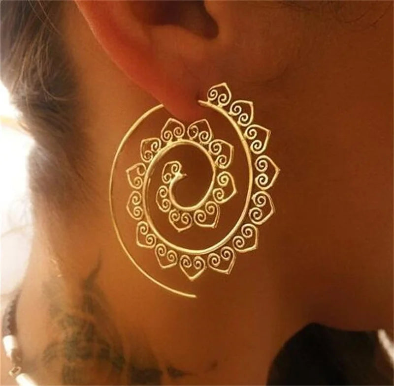 Pendientes de Aro Espiral para Mujer oro