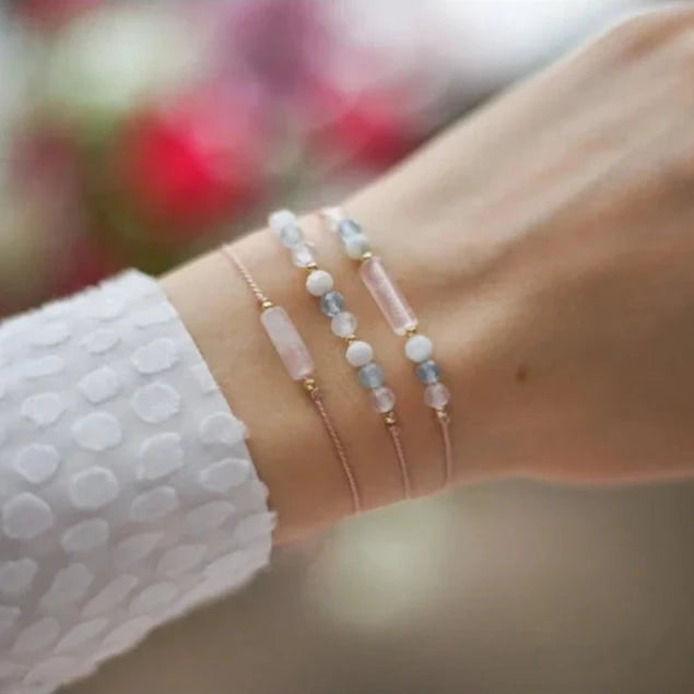 Pulsera de 3 hilos con Cristal de Piedra de Luna