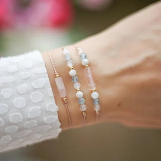 Pulsera de 3 hilos con Cristal de Piedra de Luna