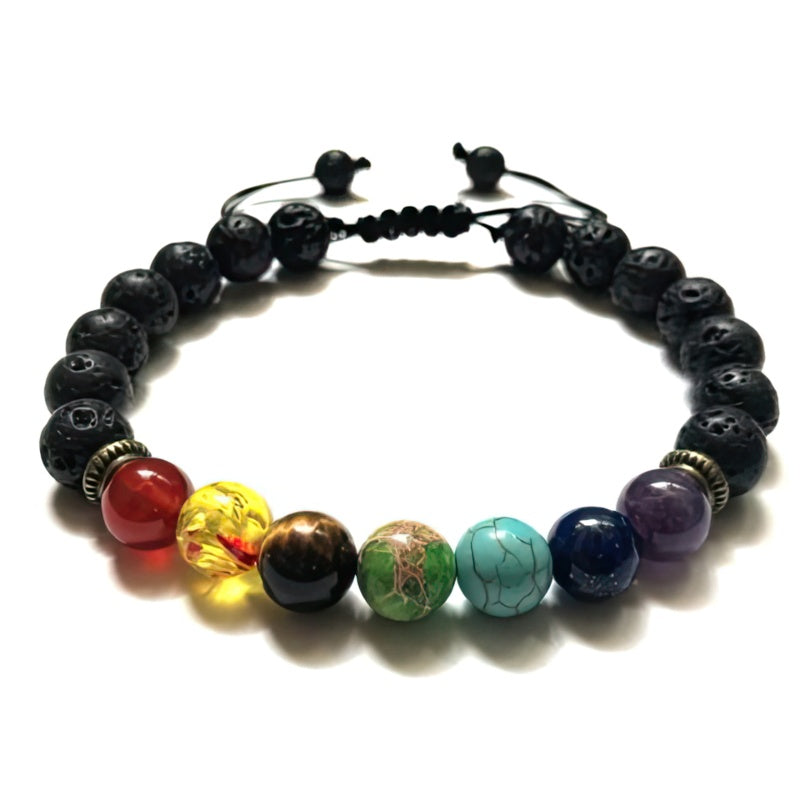 Pulsera 7 Chakras Piedra de Lava 