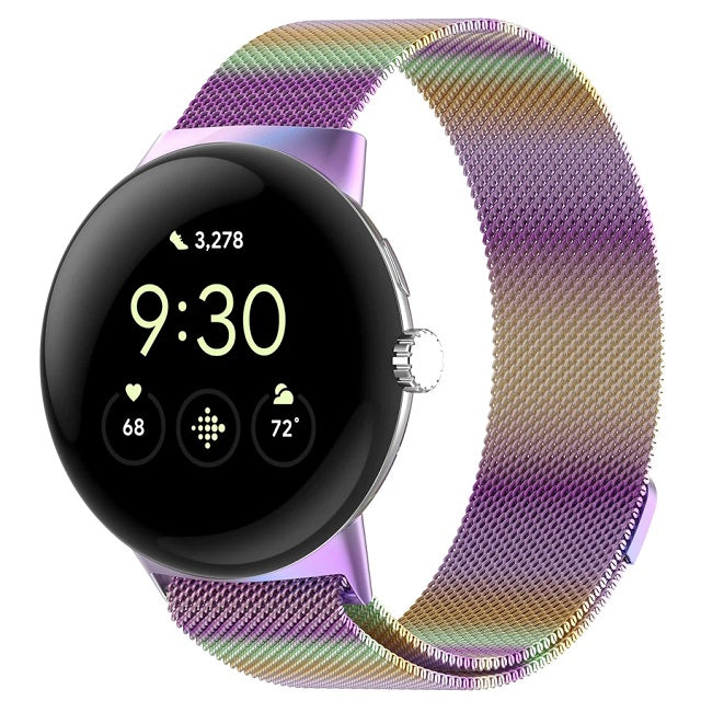 Pulsera de acero Milan magnética para Smartwatch Google Pixel Watch 1 y 2 arcoíris