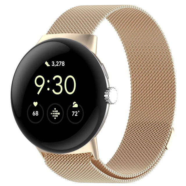 Pulsera de acero Milan magnética para Smartwatch Google Pixel Watch 1 y 2 champán