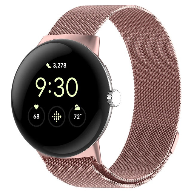 Pulsera de acero Milan magnética para Smartwatch Google Pixel Watch 1 y 2 rosa