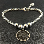 Pulsera de acero Pentáculo Brujería Pulsera Wicca