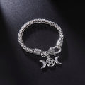 Pulsera de Acero Triple Luna Brujería Pulsera Wicca