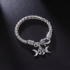 Pulsera de Acero Triple Luna Brujería Pulsera Wicca