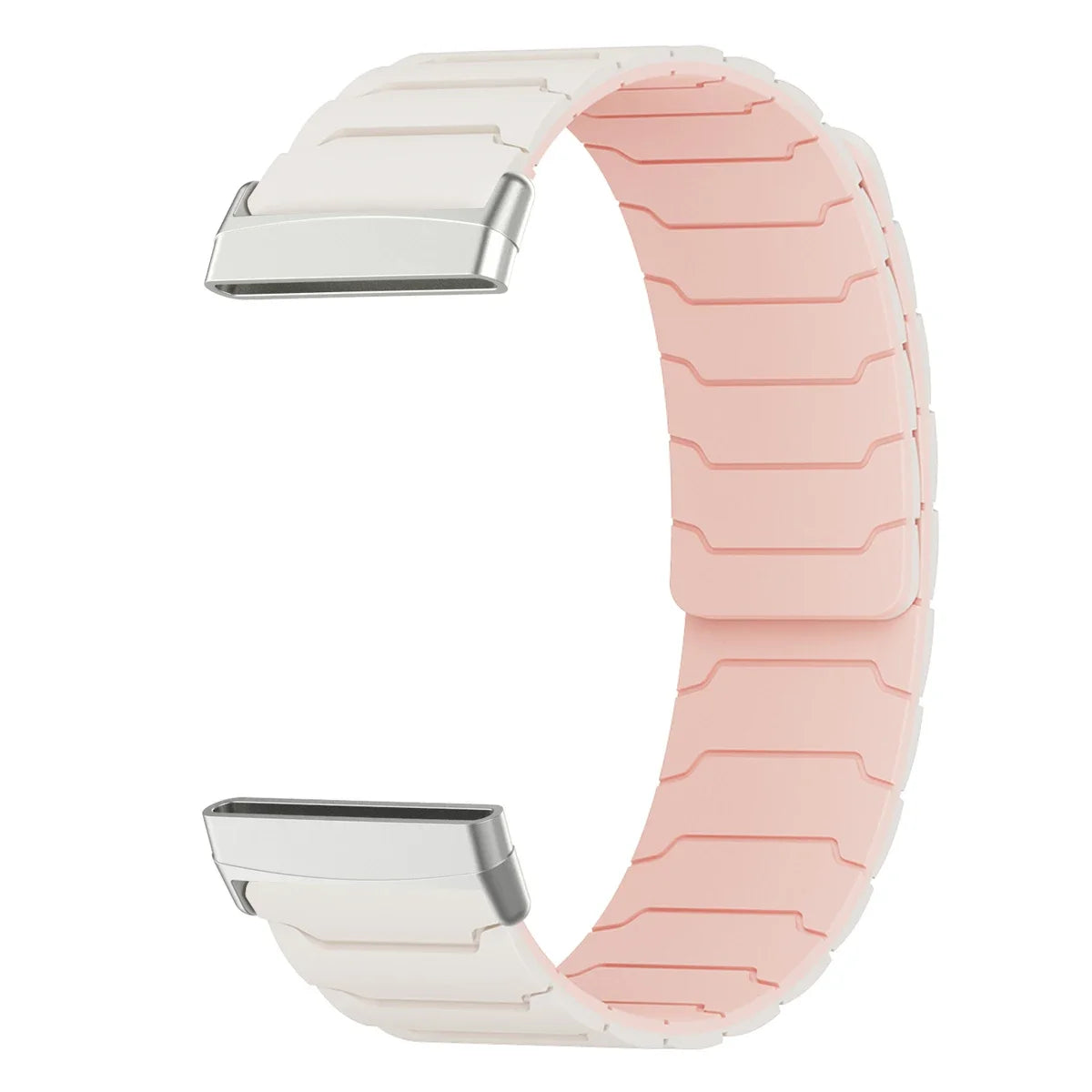 Pulsera magnética para reloj Fitbit Versa 3, Versa 4, Sense 1 y Sense 2 blanca rosa
