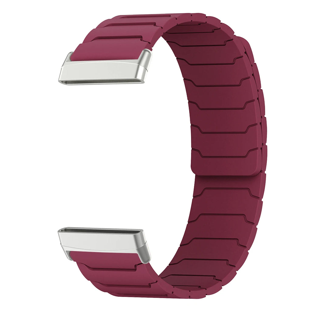 Pulsera magnética para reloj Fitbit Versa 3, Versa 4, Sense 1 y Sense 2 burdeos