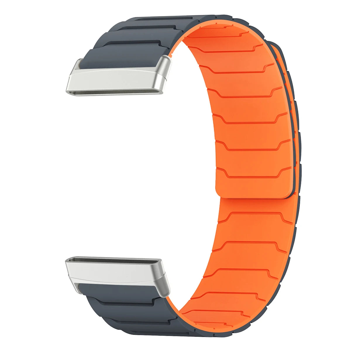 Pulsera magnética para reloj Fitbit Versa 3, Versa 4, Sense 1 y Sense 2 negra naranja
