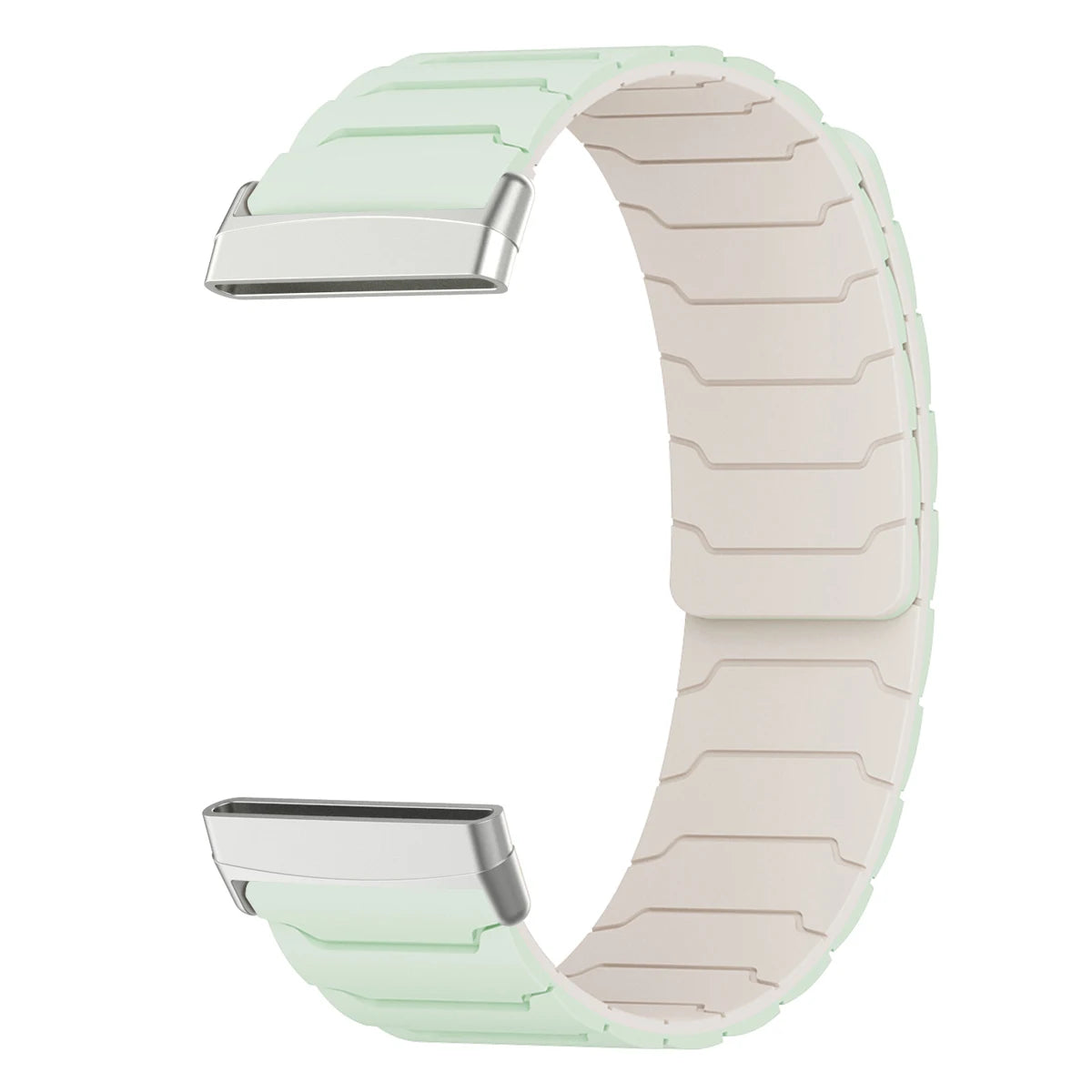 Pulsera magnética para reloj Fitbit Versa 3, Versa 4, Sense 1 y Sense 2 verde blanca