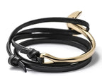 Pulsera ancha ajustable ancla