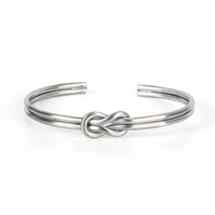 Pulsera ajustable con nudo para hombre plata