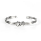 Pulsera ajustable con nudo para hombre plata