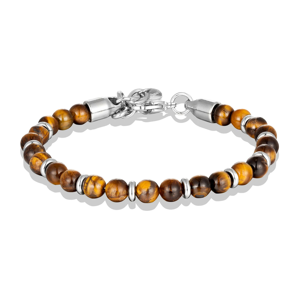 Adjustable tiger's eye bead bracelet