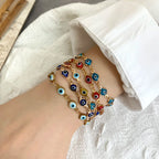 Adjustable blue evil eye bracelet