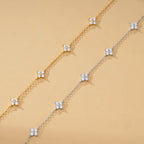 Pulsera ajustable de tréboles con strass 