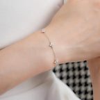 Pulsera ajustable de tréboles con strass 