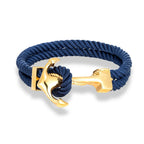 Pulsera ancla hombre azul oscuro