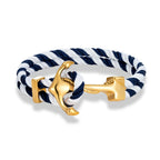 Pulsera ancla hombre blanco y azul
