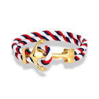 Pulsera ancla hombre blanco y rojo
