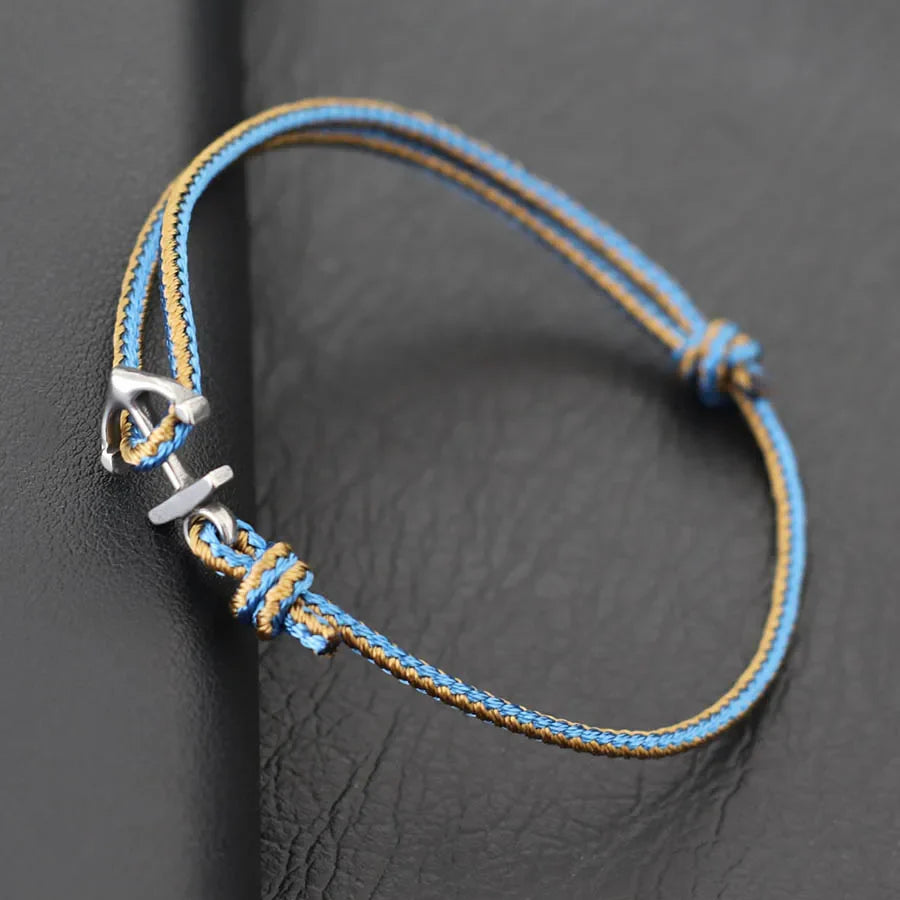 Pulsera ancla marinera azul