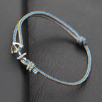 Pulsera ancla marinera azul