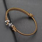Pulsera ancla marinera marrón