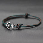 Pulsera ancla marinera verde oscuro