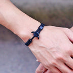 Pulsera ancla negra azul marino