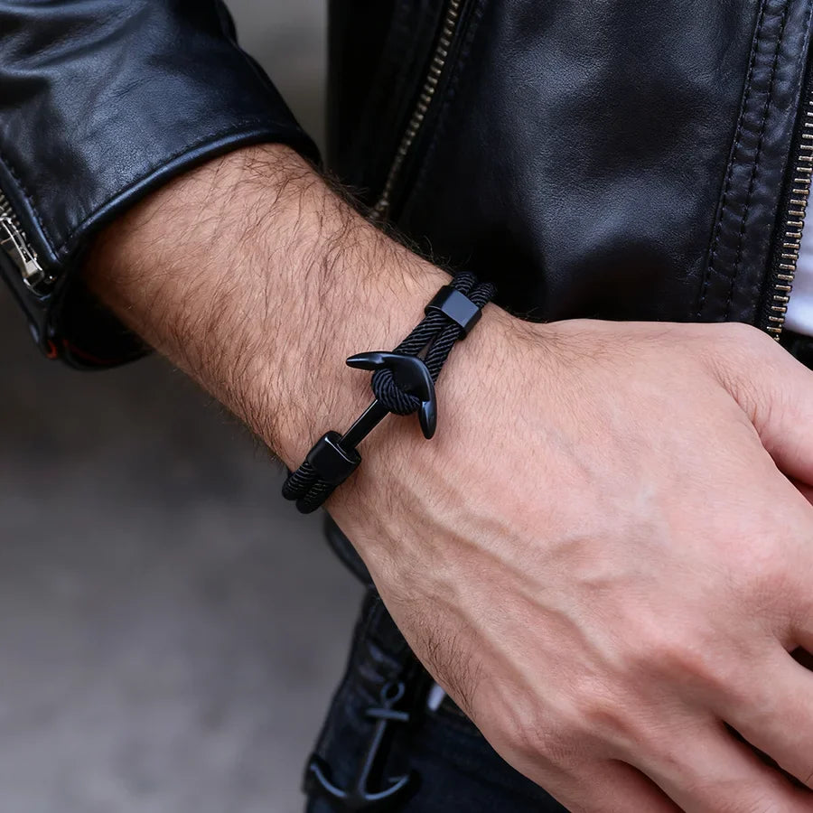 Pulsera ancla negra 